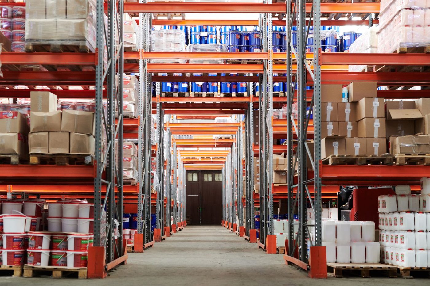 Pallet racking inside the ARJ Logistics warehouse in Windsor Junction Nova Scotia